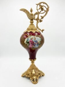 JARRA ORNAMENTAL DE PORCELANA Y BRONCE "SEVRES" jarra ornamental de porcelana y bronce "sevres"