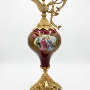 jarra ornamental de porcelana y bronce "sevres"