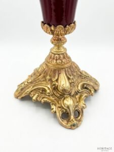 jarra ornamental de porcelana y bronce "sevres"